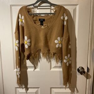 🌼Just Polly🌼 Cropped🌼 Distressed🌼 Daisy 🌼 Sweater🌼